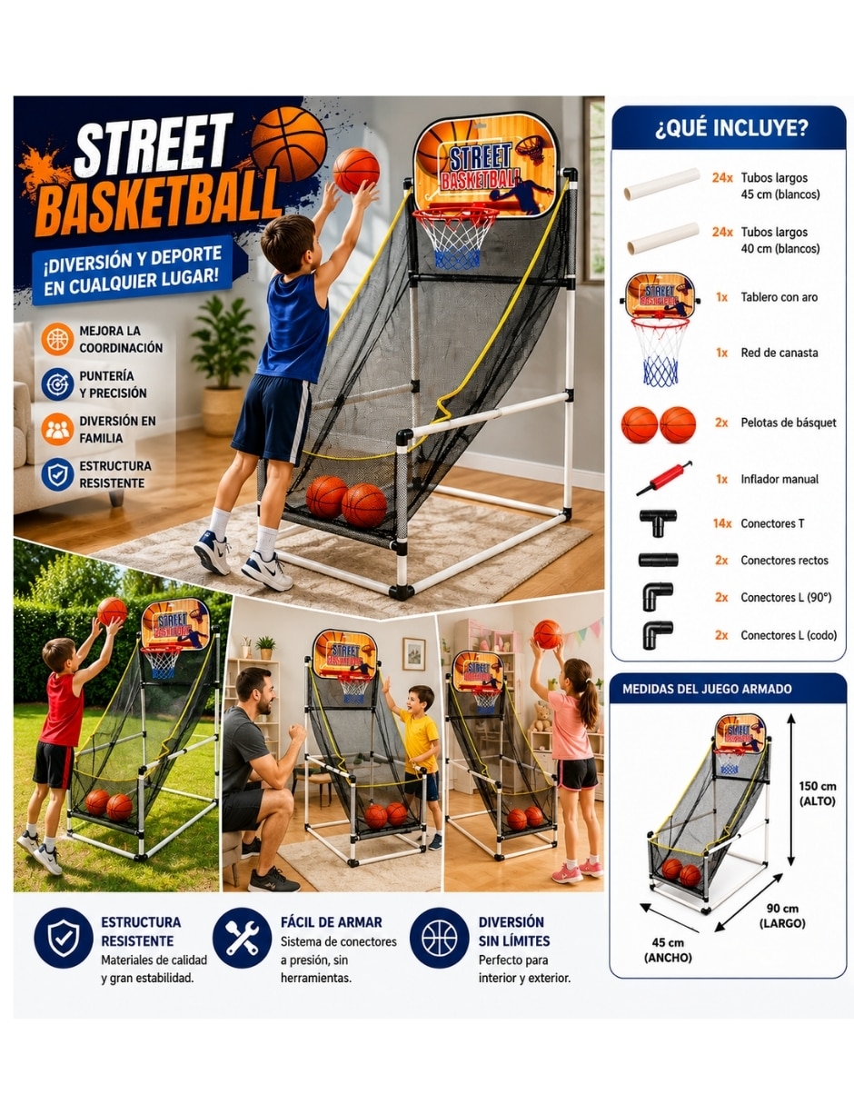 Tablero básquetbol Pingüe funcionamiento manual